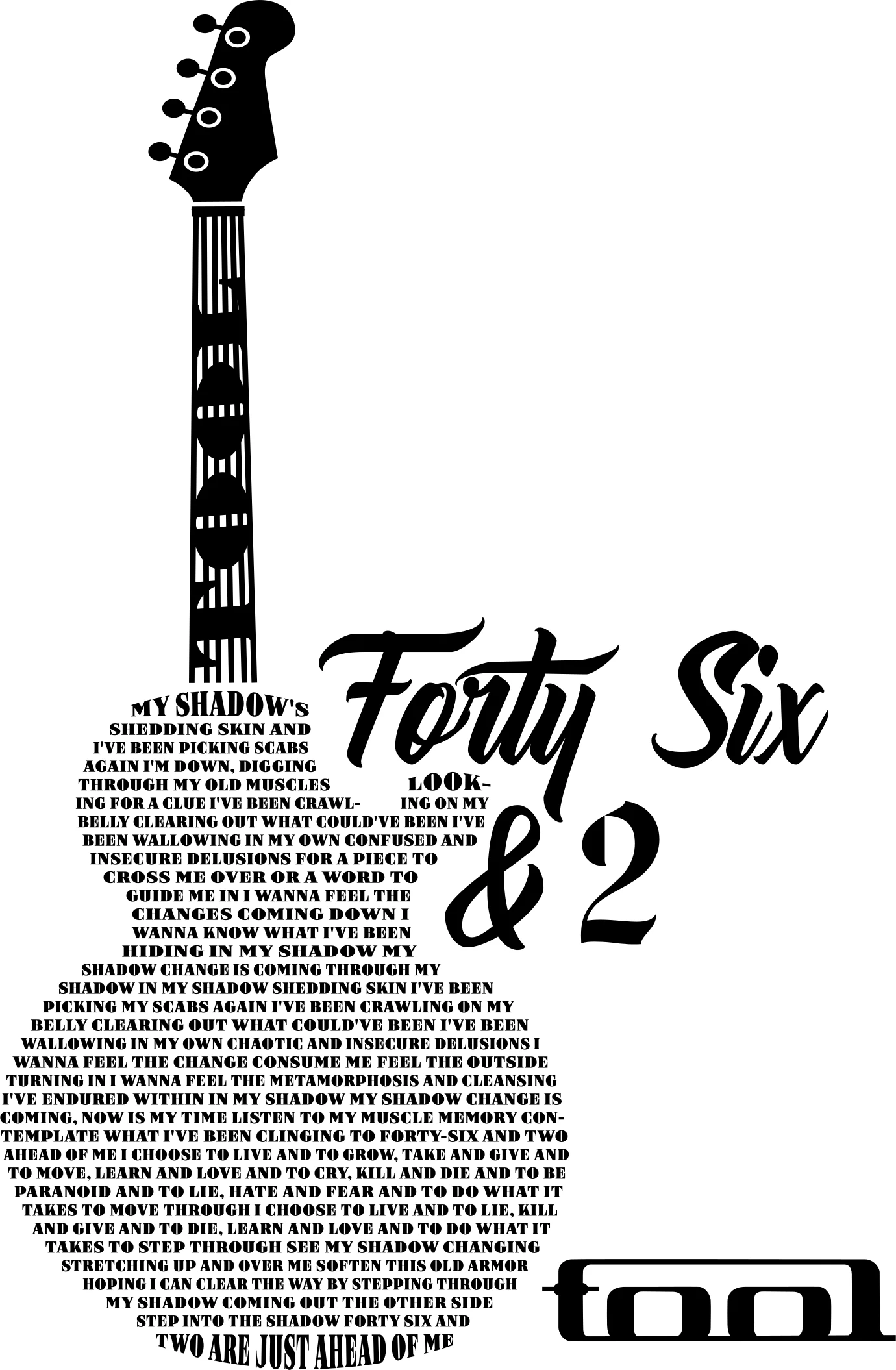 Forty Six & Two finished Vertical electric lyric-art example