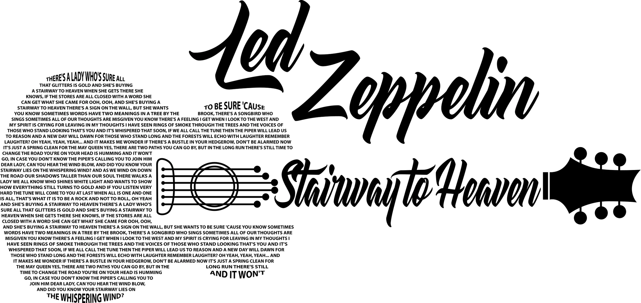 Stairway Acoustic finished Acoustic guitar lyric-art example